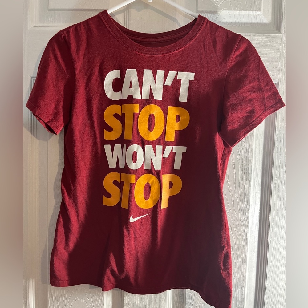 Nike Youth Small Graphic Tee Can’t Stop Won’t Stop Red Shirt